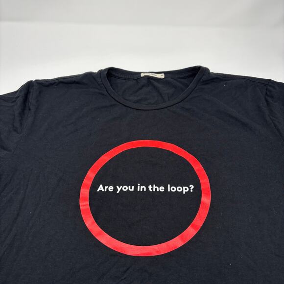 Marine Layer XL Black "In the loop" Logo Crewneck T-Shirt - Picture 1 of 6
